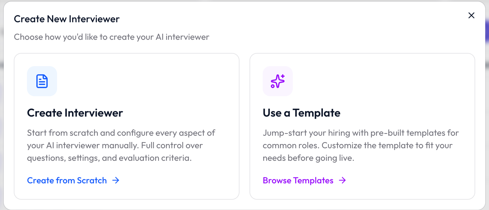 Start from scratch or from a template.